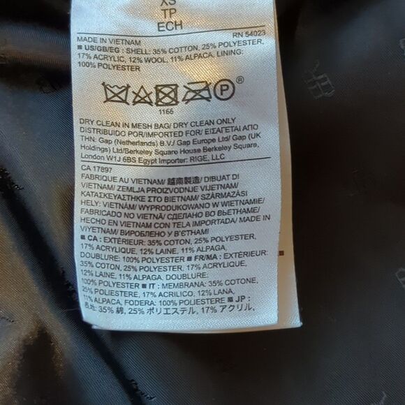 Banana Republic Snow Coat Womens XS Leopard Cocoon Side Zipper Wool - Picture 7 of 8